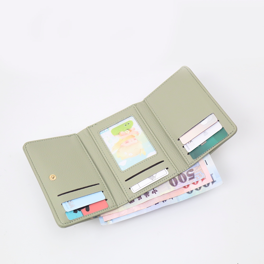 Ribbon&eacute; 柔霧翻蓋零錢中夾 女夾 韓系氣質皮夾 可愛短夾 人氣女用皮夾 情人節禮物, , large