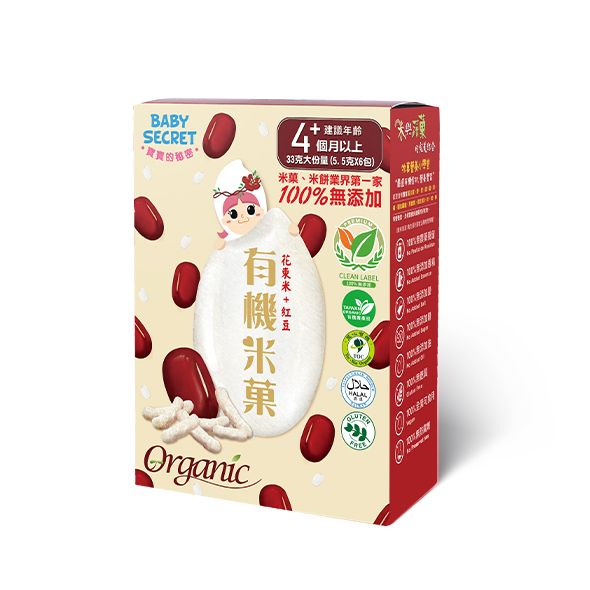 [正光藥局]寶寶的秘密-有機紅豆米果 6g*6/盒, , large