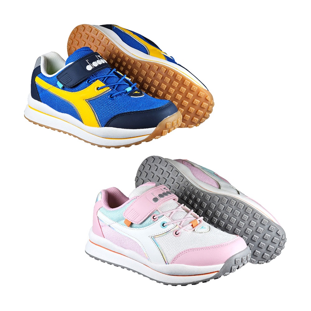 DIADORA迪亞多那 時尚大童運動鞋 童運動鞋 童鞋 寬楦 透氣 保護後跟 吸震 減壓 足弓支撐 健康鞋墊 藍黃 粉, , large