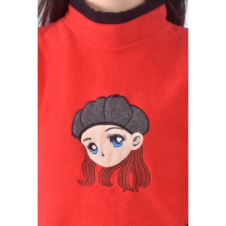 (M) 女孩紅色長袖上衣二手衣, , large