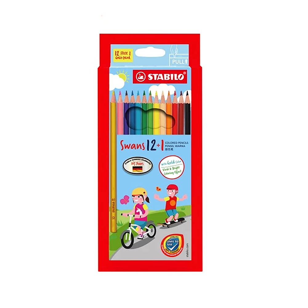STABILO 德國 思筆樂 Swans 油性色鉛筆 紙盒 12+1色組 / 盒 ST1870/13