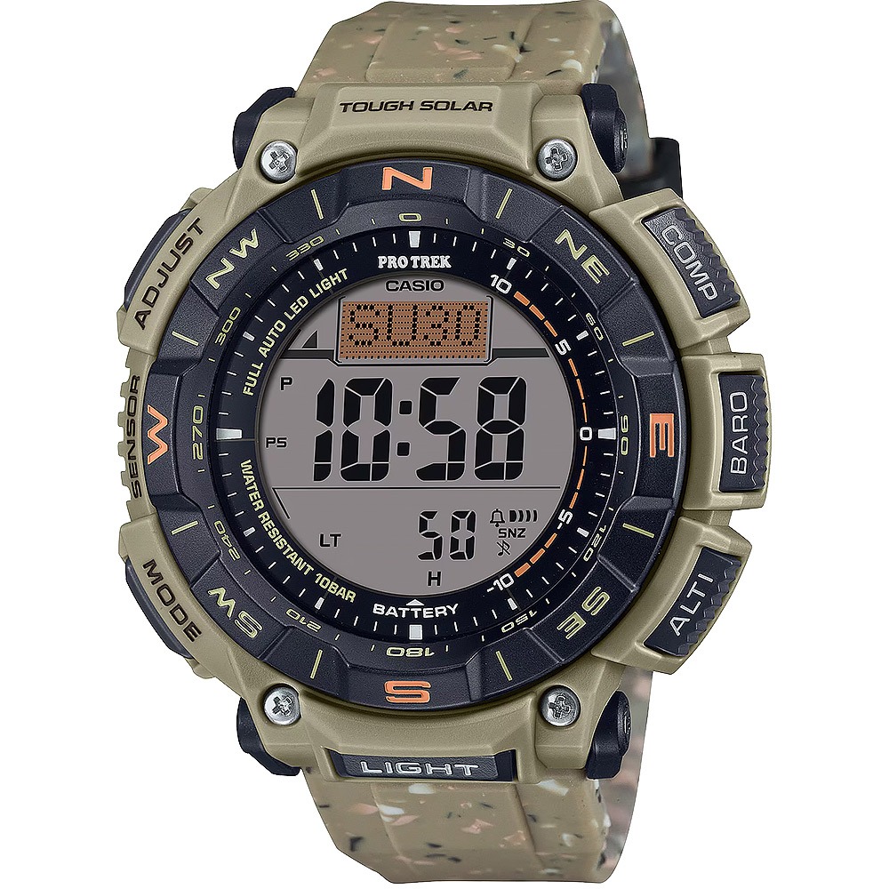 CASIO 卡西歐 PRO TREK  戶外運動太陽能環保手錶-黃 PRG-340SC-5, , large