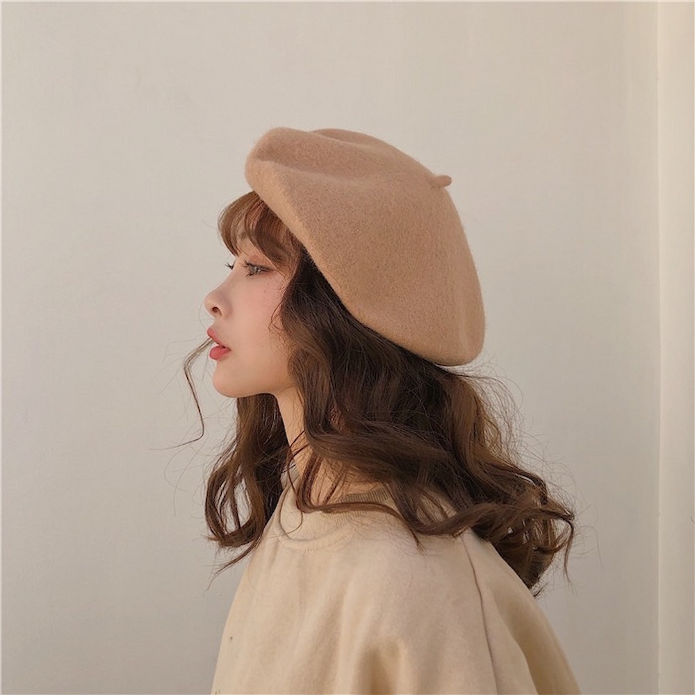 【A&R】復古氣質純色羊毛尼貝雷帽 灰色 , , large