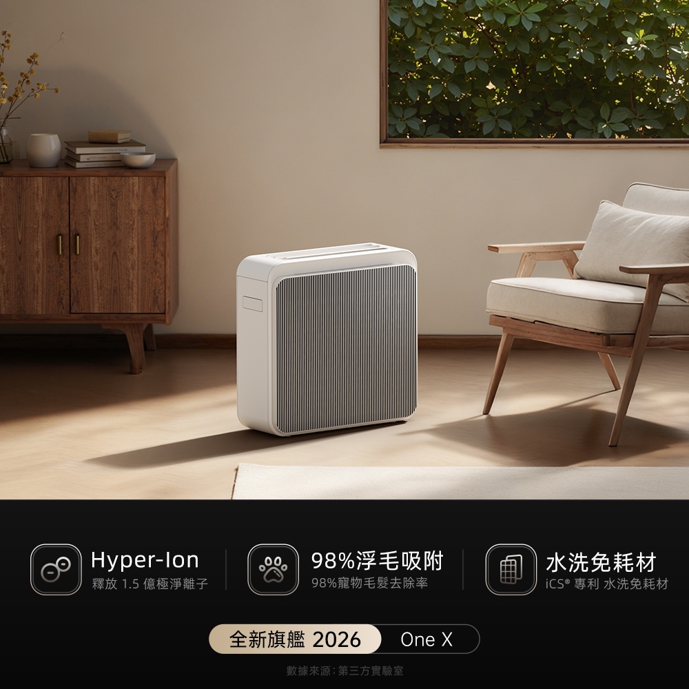 Apolnus 波那斯 One X 無耗材空氣清淨機(19坪/浮毛吸附/1.5億除菌離子/流感病毒去除), , large