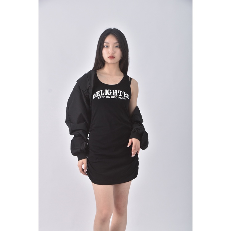 (S) minette質感兩件式黑色洋裝二手衣, , large
