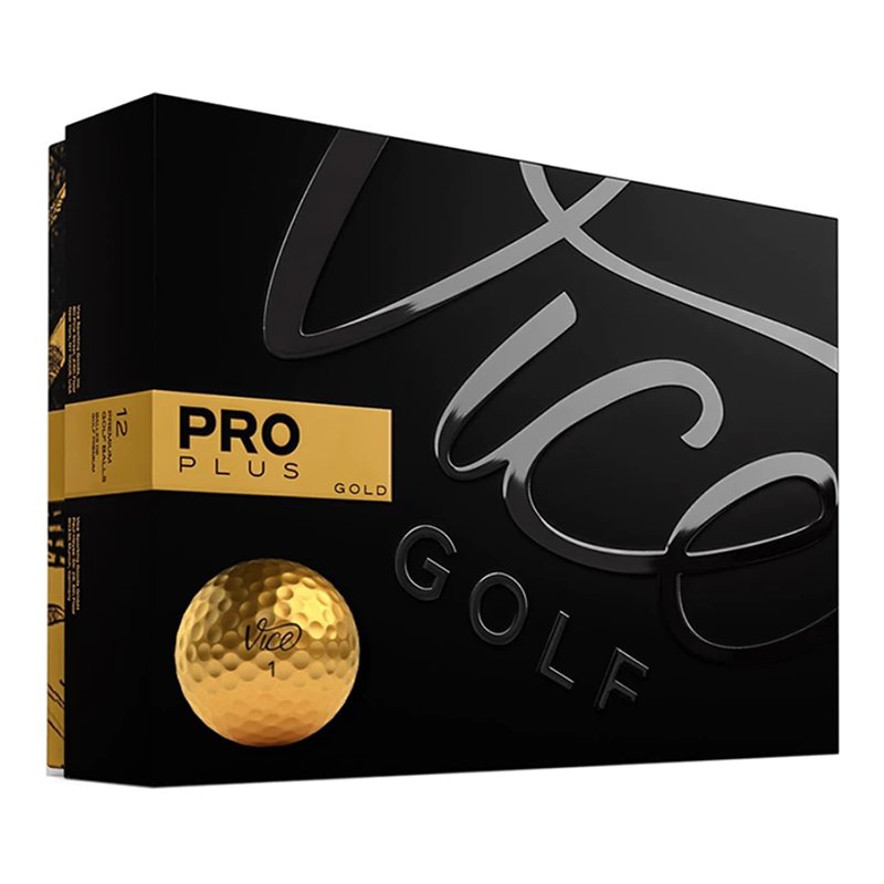 VICE PRO PLUS 高爾夫球 12入/盒 四層球 金色, , large