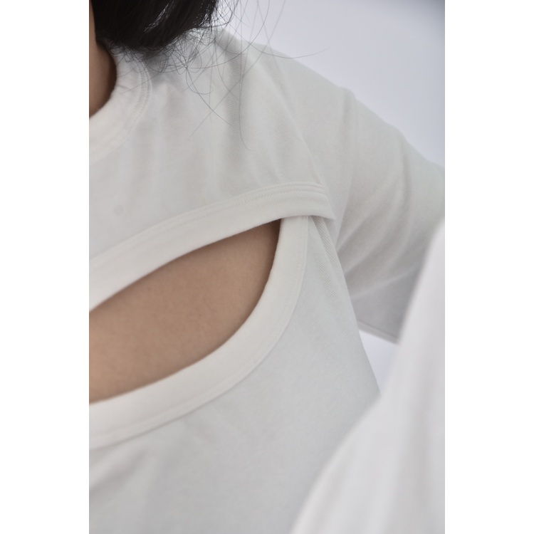 (S) 【安于晴Charlene私服】vptianch質感假兩件白色長袖上衣二手衣, , large