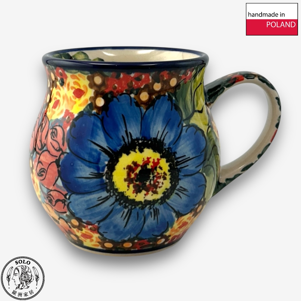 【SOLO Vintage】Cerraf Polish Pottery 350ml Mug Where Flowers Bloom Deeply Series Made in Poland, , large