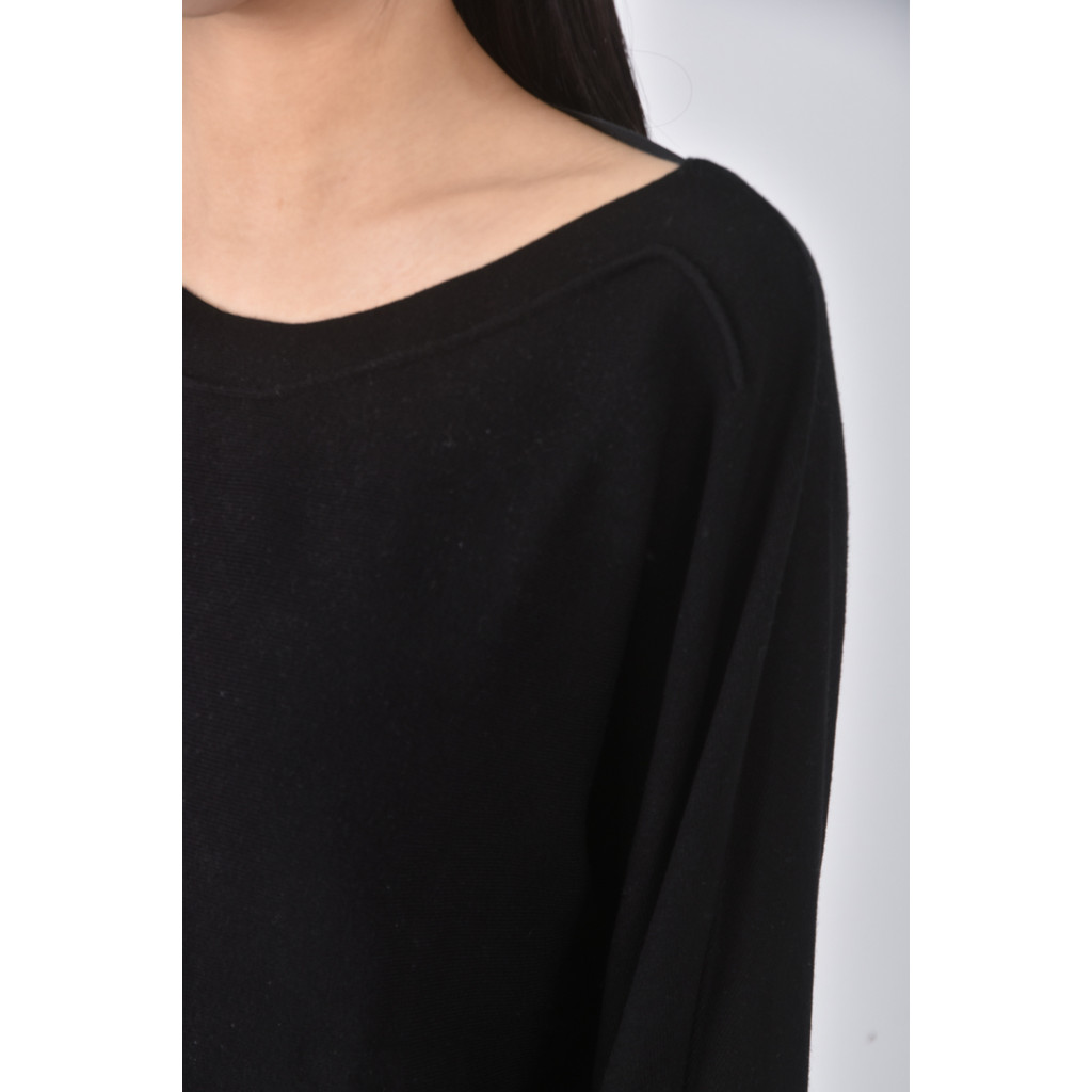 (XL) glordano圓領黑色長袖上衣二手衣, , large