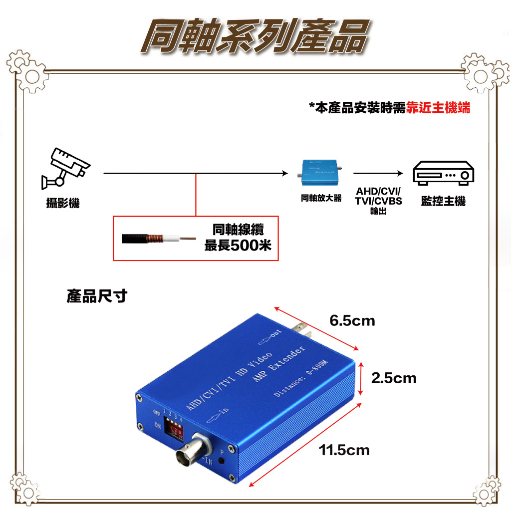 昌運監視器 HD-C101A AHD CVI TVI 同軸高清訊號中繼放大器, , large
