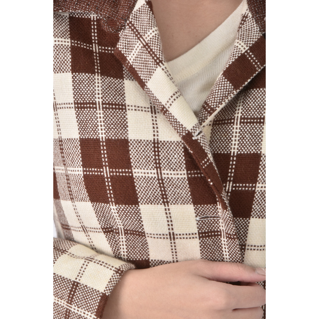 (M) from chue格紋棕色外套二手衣, , large