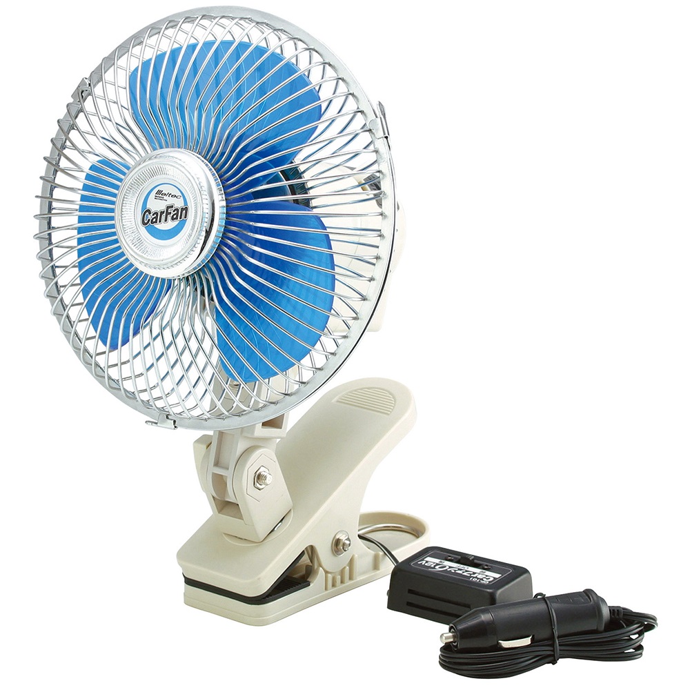 【Da Ji Industry】12V Japanese-Style Car Fan - Clip-On 20CM/8-Inch - Cigarette Lighter Plug CF Series (Car Fan, Da Ji Industry), , large