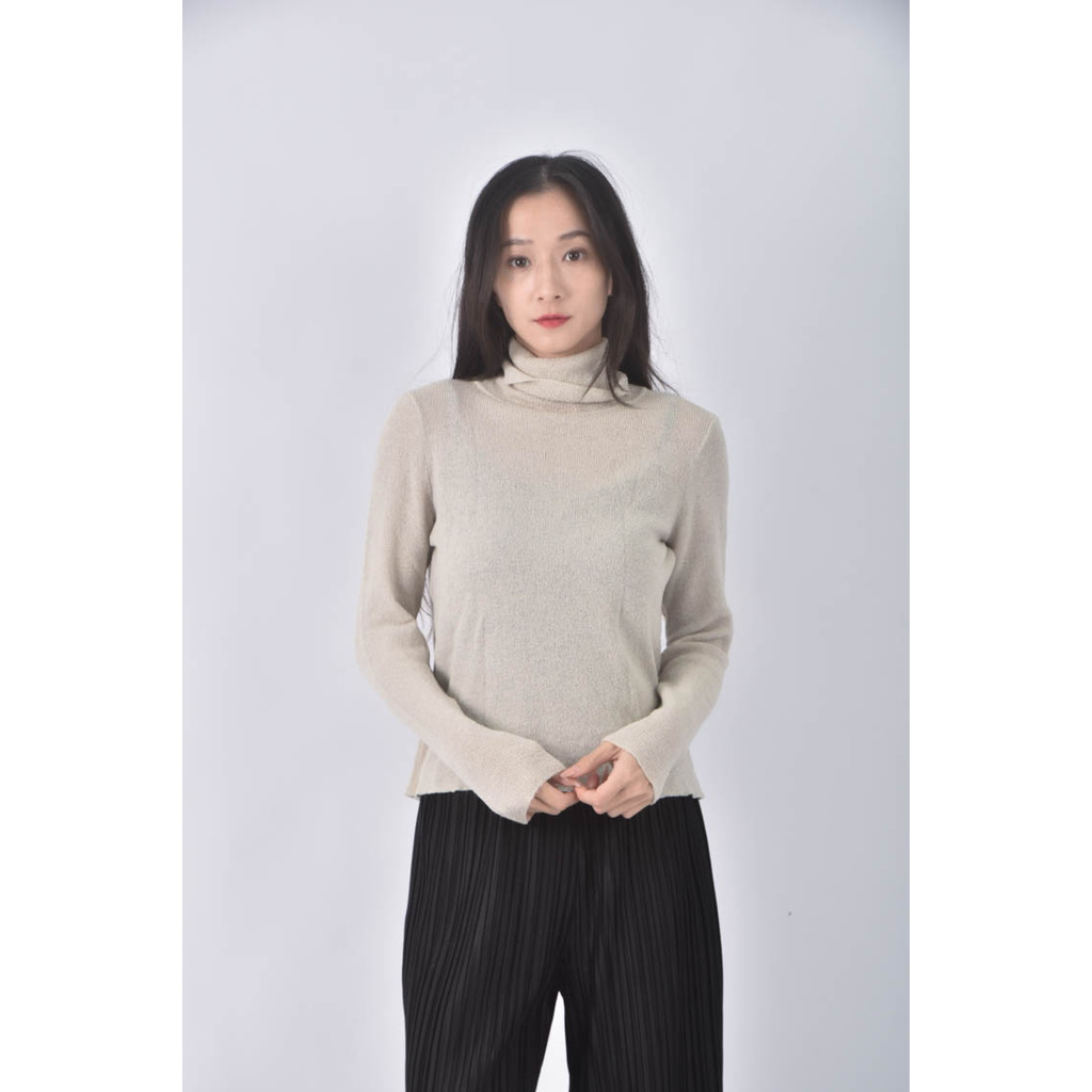 (S) liviana conti高領白色長袖上衣二手衣, , large