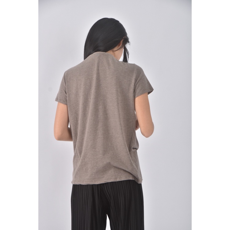 (S) max mara圓領棕色短袖上衣二手衣, , large