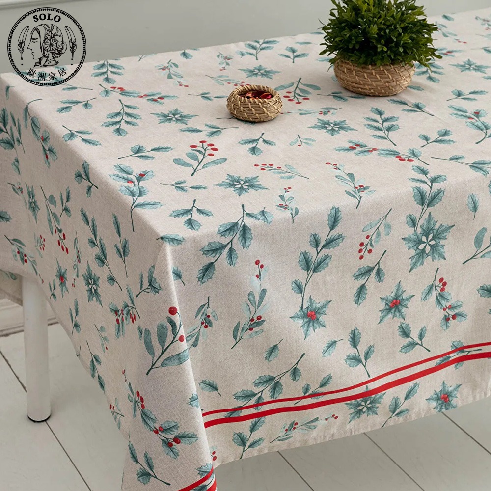 【SOLO Vintage】LCW Home 150x200cm Christmas Fruits Table Cloth Made in Turkey, , large