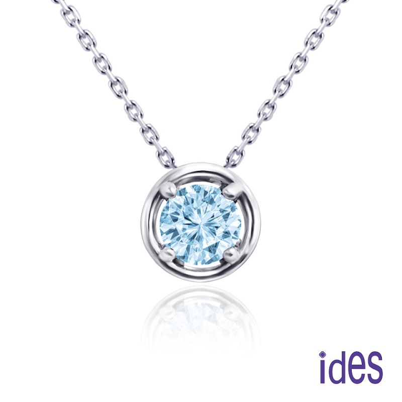 [ides愛蒂思]情人禮物 日系設計藍色拓帕石寶石系列項鍊/圓滿