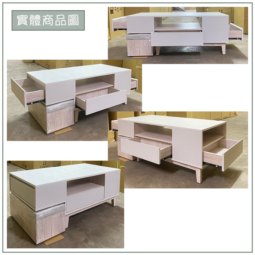 【唯熙傢俱】紀薇橡木雙色4尺大茶几, , large