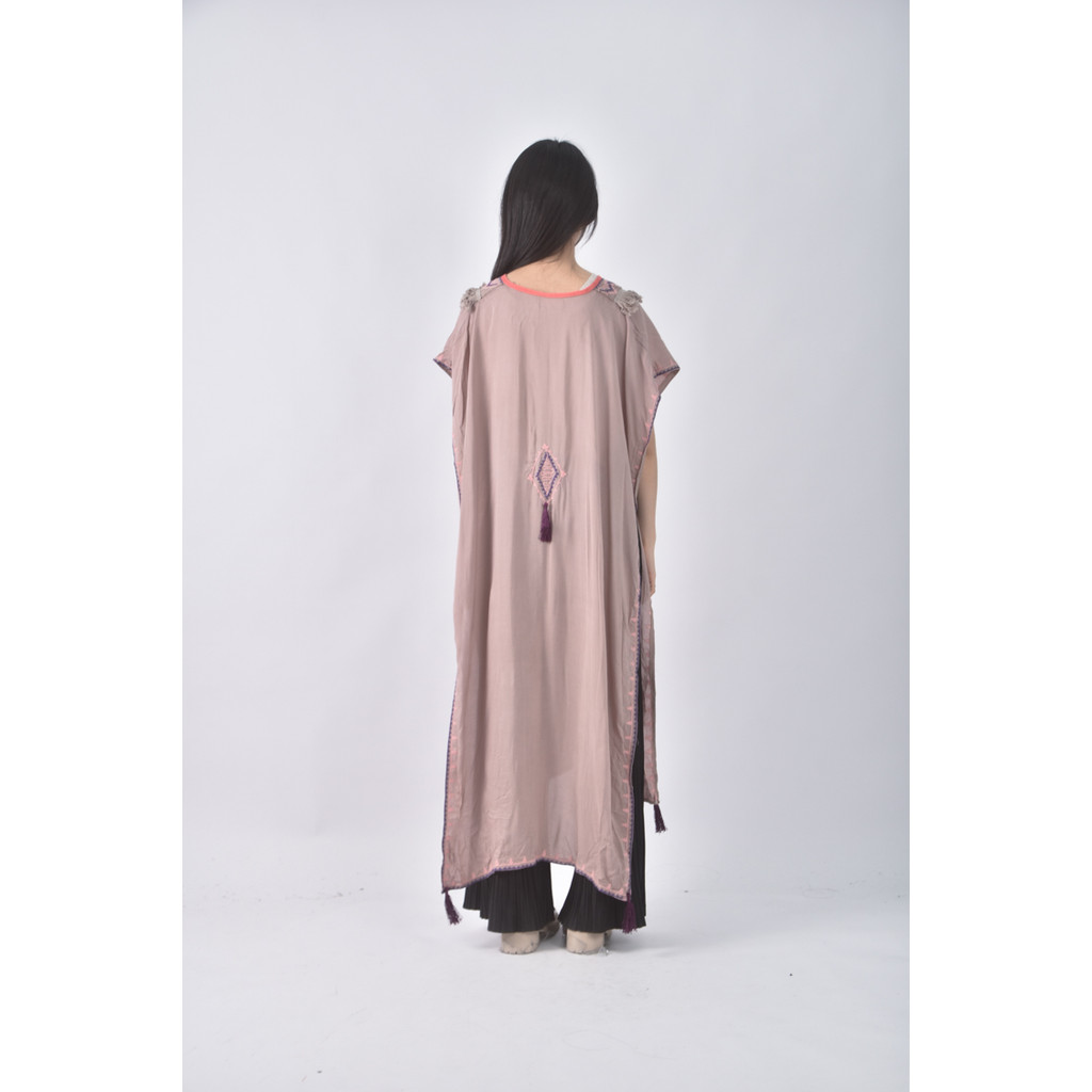 (F) ma huan yi chuV領棕色罩衫二手衣, , large