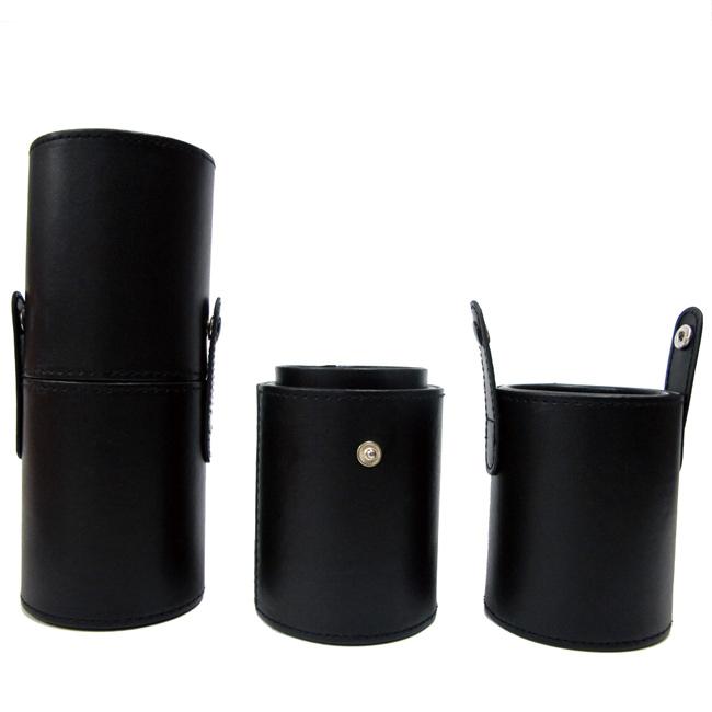【Galatea葛拉蒂】短柄刷收納皮革圓筒(時尚黑), , large