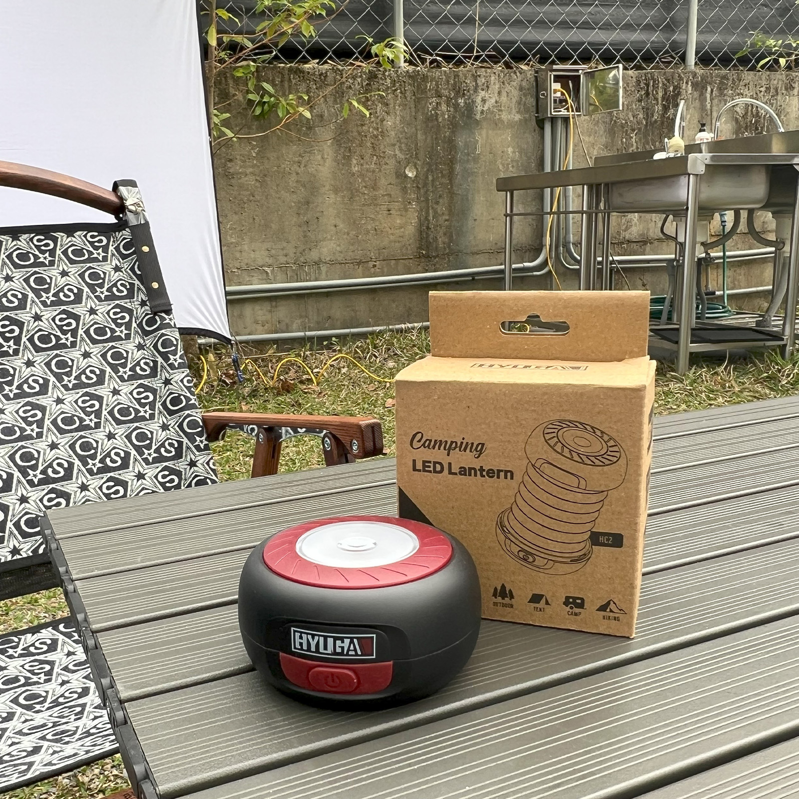 【HYUGA】Collapsible LED Camping Lantern – Dual Charging Modes, Dual Light Sources, Retro Chic Style, Tent Light, Ambient Light, Night Light , , large
