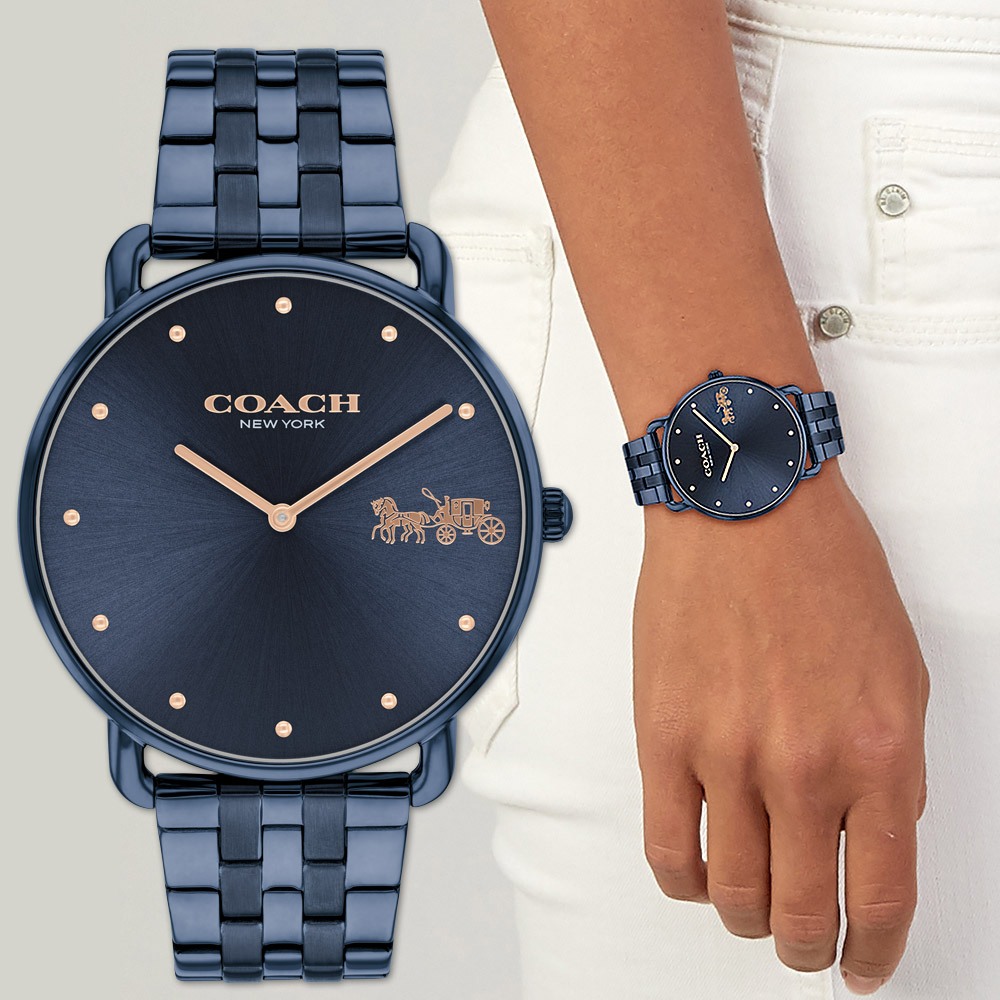 COACH Elliot 馬車女錶-藍/41mm CO14504297, , large