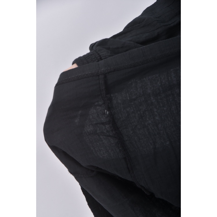 (S) wooden clothes抓皺傘擺黑色洋裝二手衣, , large