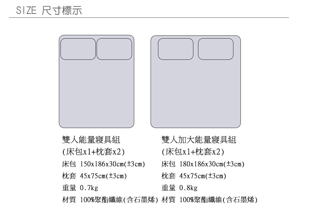 【日本旭川】生命磁EX加強版石墨烯能量寢具床包枕頭套組(妃皇絲 精梳棉 台灣製 低溫傳導 遠紅外線值0.93), , large