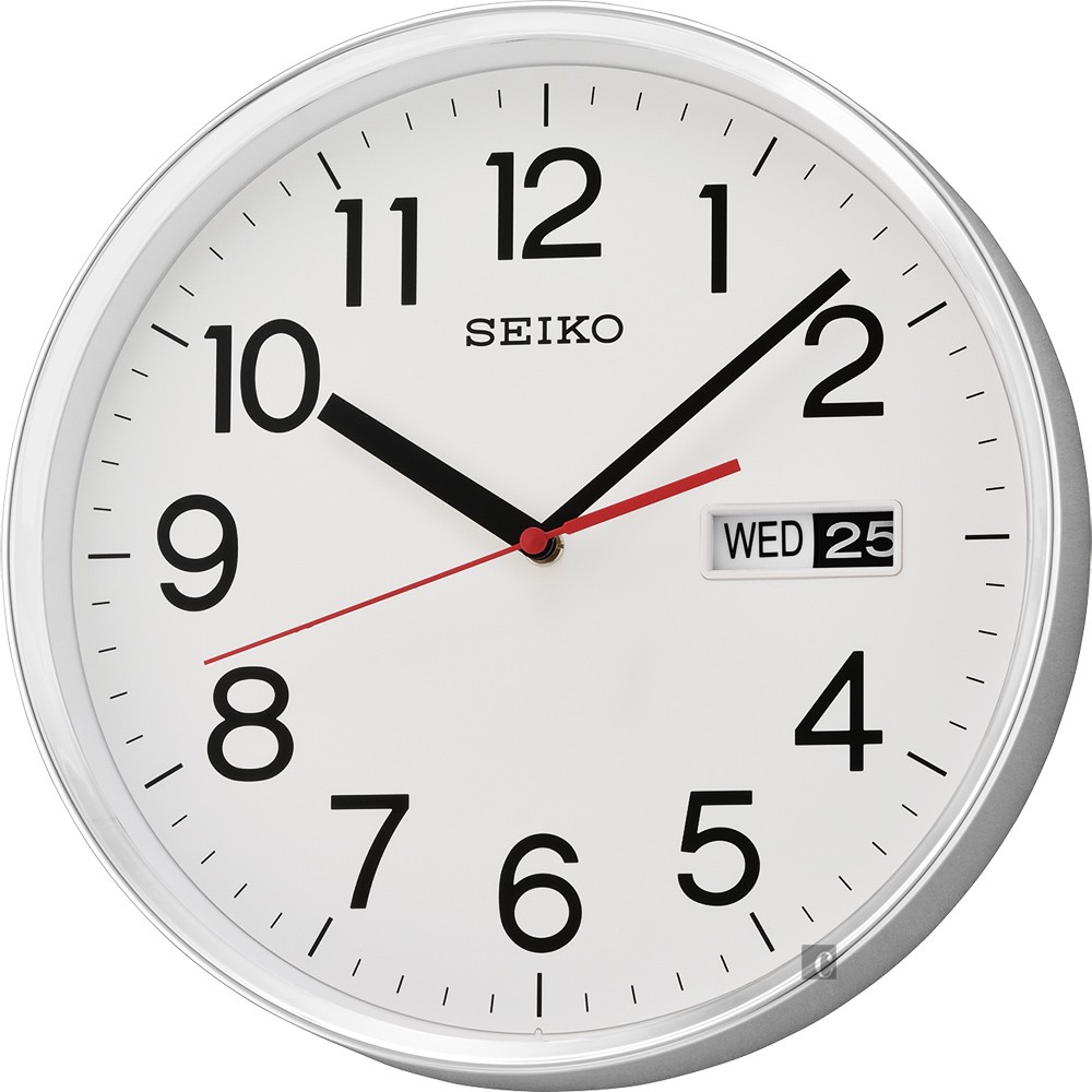 SEIKO 精工 都市時尚星期日期掛鐘 時鐘-白/30.3cm QXF104S, , large