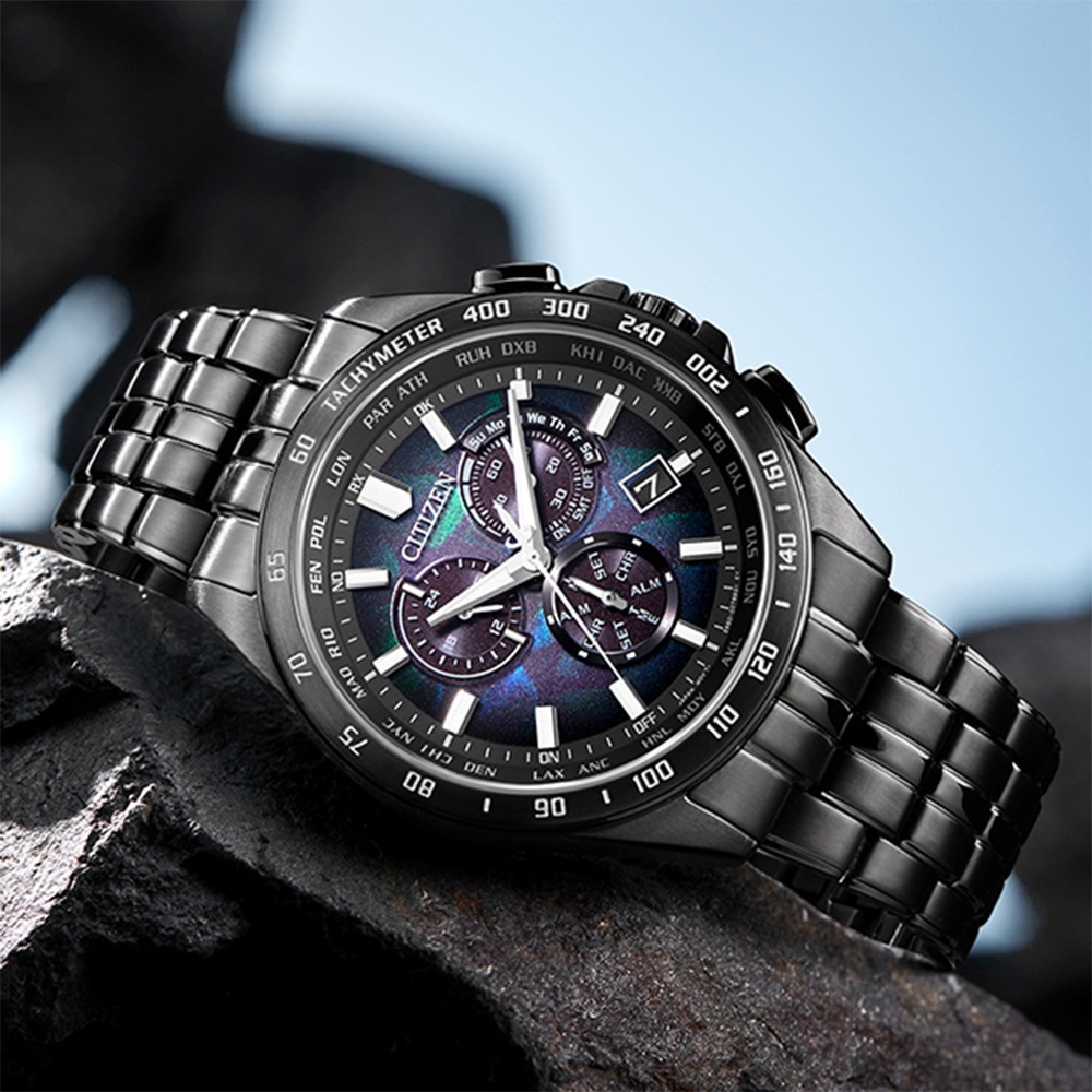 CITIZEN 星辰 100週年限量宇宙幻彩 光動能電波手錶 CB5878-56E, , large