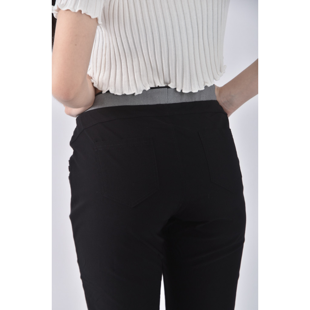 (L) 修身黑色長褲二手衣, , large