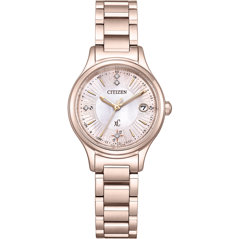 CITIZEN 星辰 XC 輕奢光限量款 晨光 光動能鈦金屬電波女錶 ES9497-61X, , large