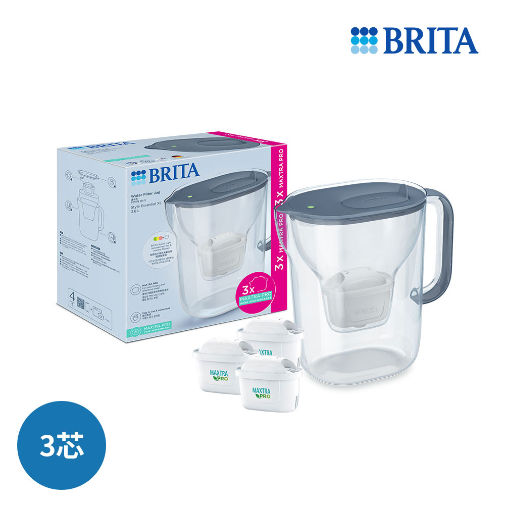 BRITA純淨濾水壺+全效濾芯(共三芯), , large