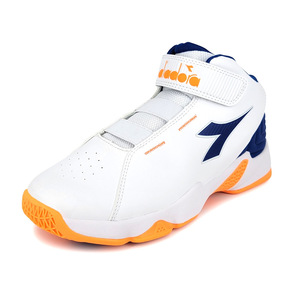 DIADORA迪亞多那 大童避震籃球鞋 童運動鞋 魔鬼氈 寬楦 保護後跟 抗菌 除臭 緩震 減壓 耐磨 防滑 白藍 黑紅, , large