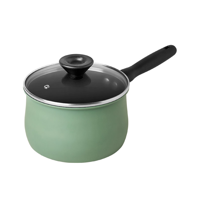 美亞摩登時尚導磁不沾單柄湯鍋18cm-若竹綠