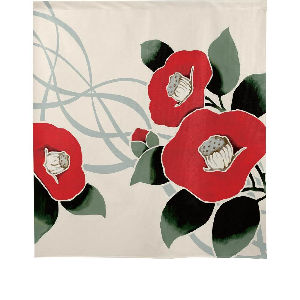 日本製【コスモ】中門簾《山茶花》白, , large