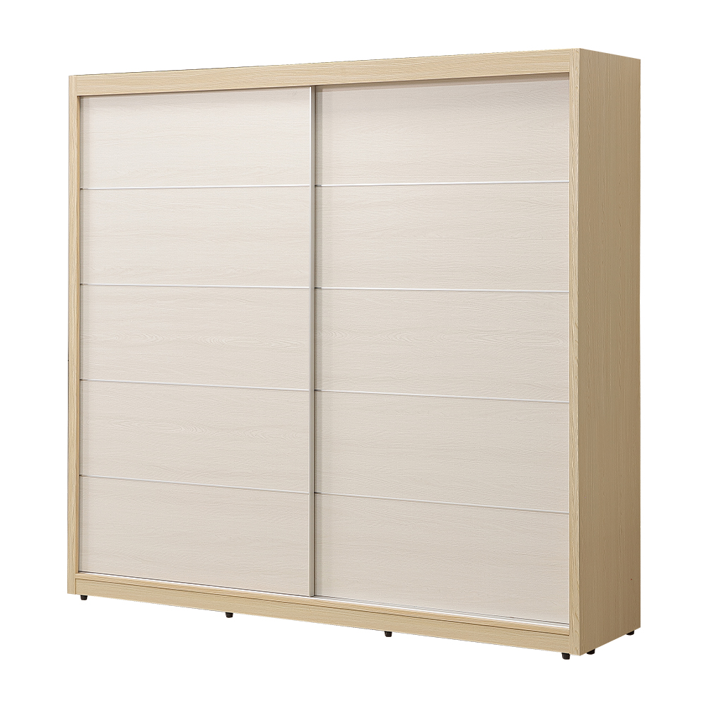 【唯熙傢俱】雷莎原木雙色7x7尺滑門衣櫃