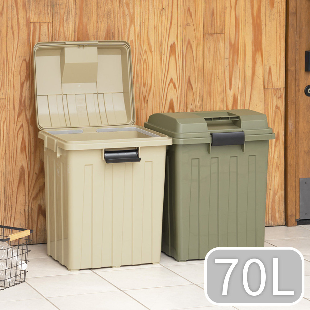 【this-this】日本TONBO｜戶外連結式大型垃圾桶-大地色 70L