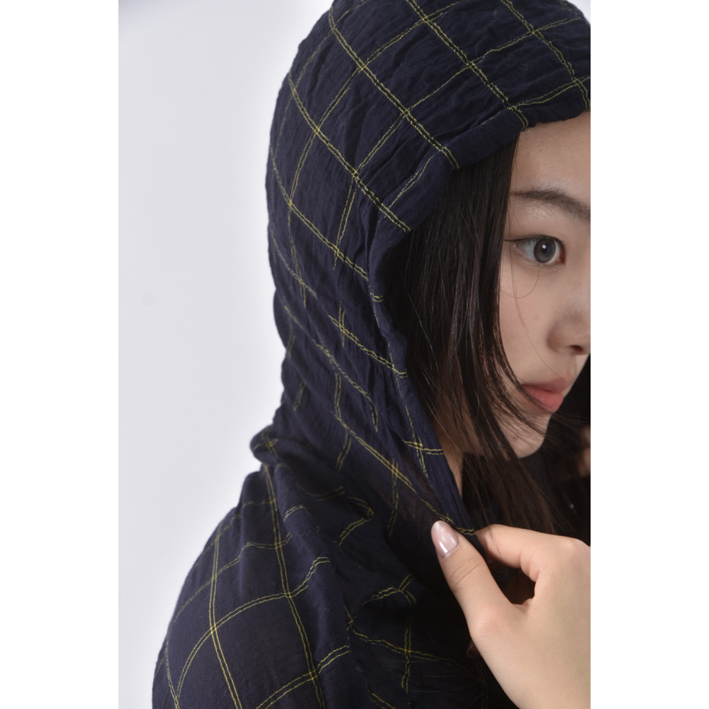 (L) ZUD韓牌格紋排扣藍色長袖上衣二手衣, , large