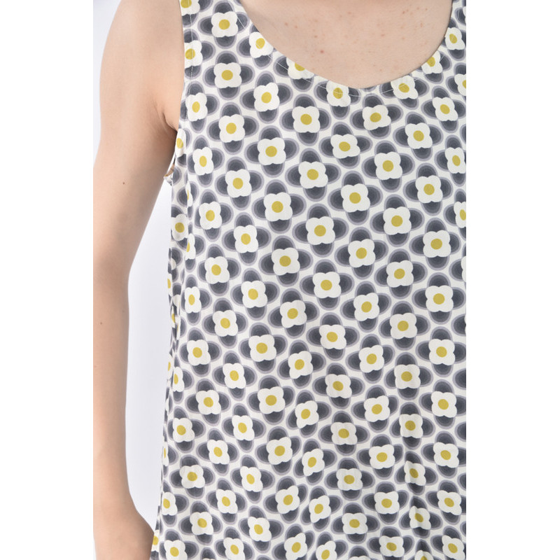 (S) orla kiely質感無袖花紋藍色洋裝二手衣, , large