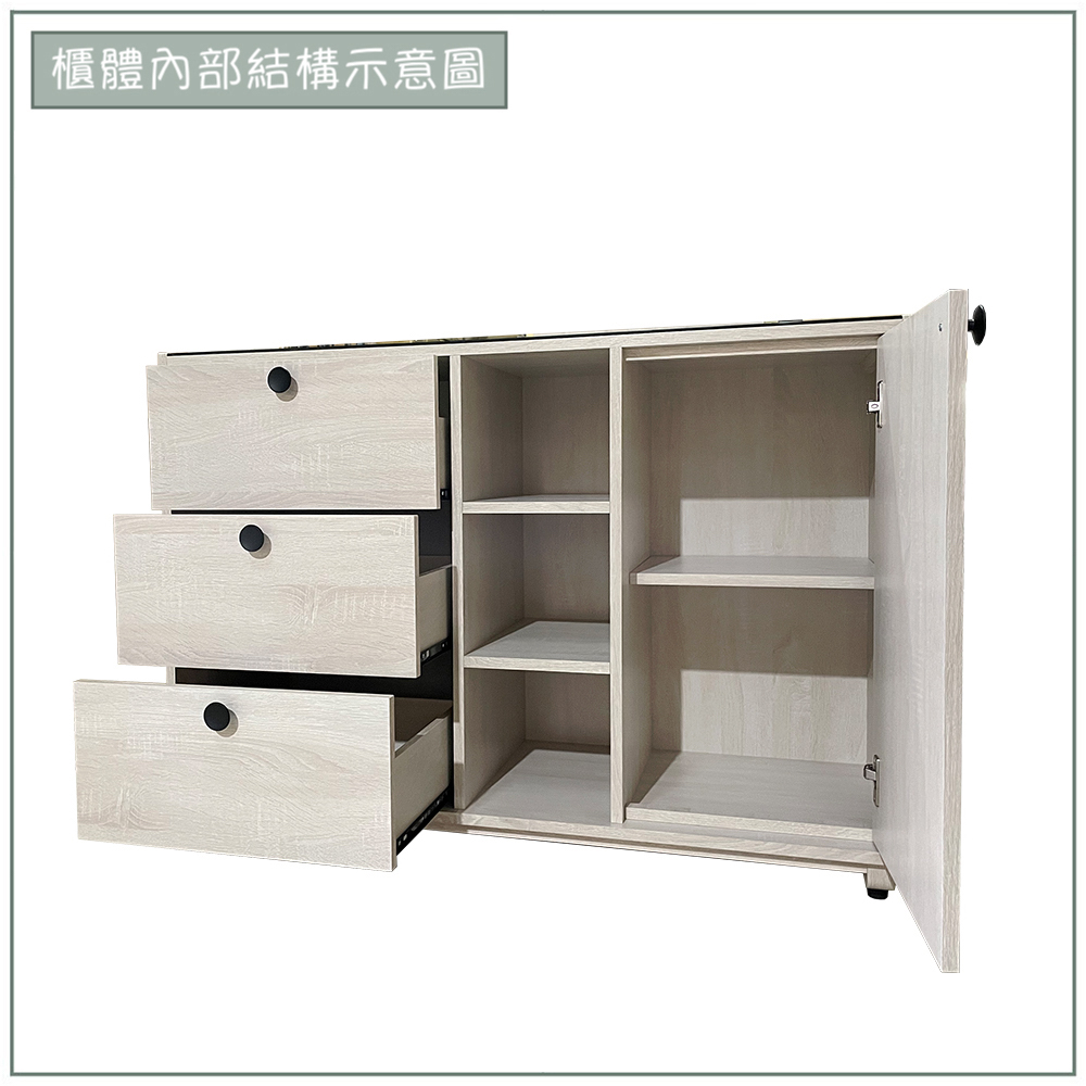 【唯熙傢俱】伊格鋼刷白４尺餐櫃, , large