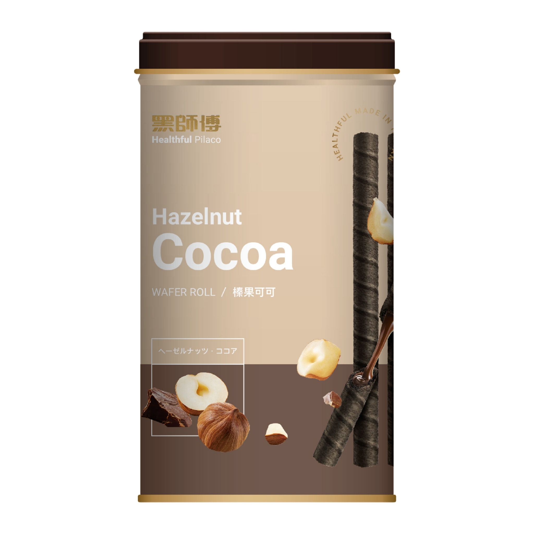 [Hong Li] Hei Shifu Wafer Rolls (Hazelnut Cocoa Flavor) 400g (3 Cans), , large