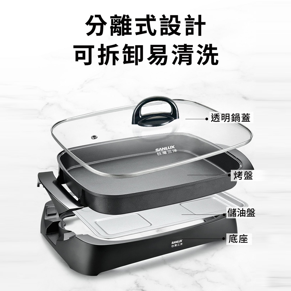 SANLUX 台灣三洋 多功能燒烤盤 電烤盤 DHPS-211P, , large