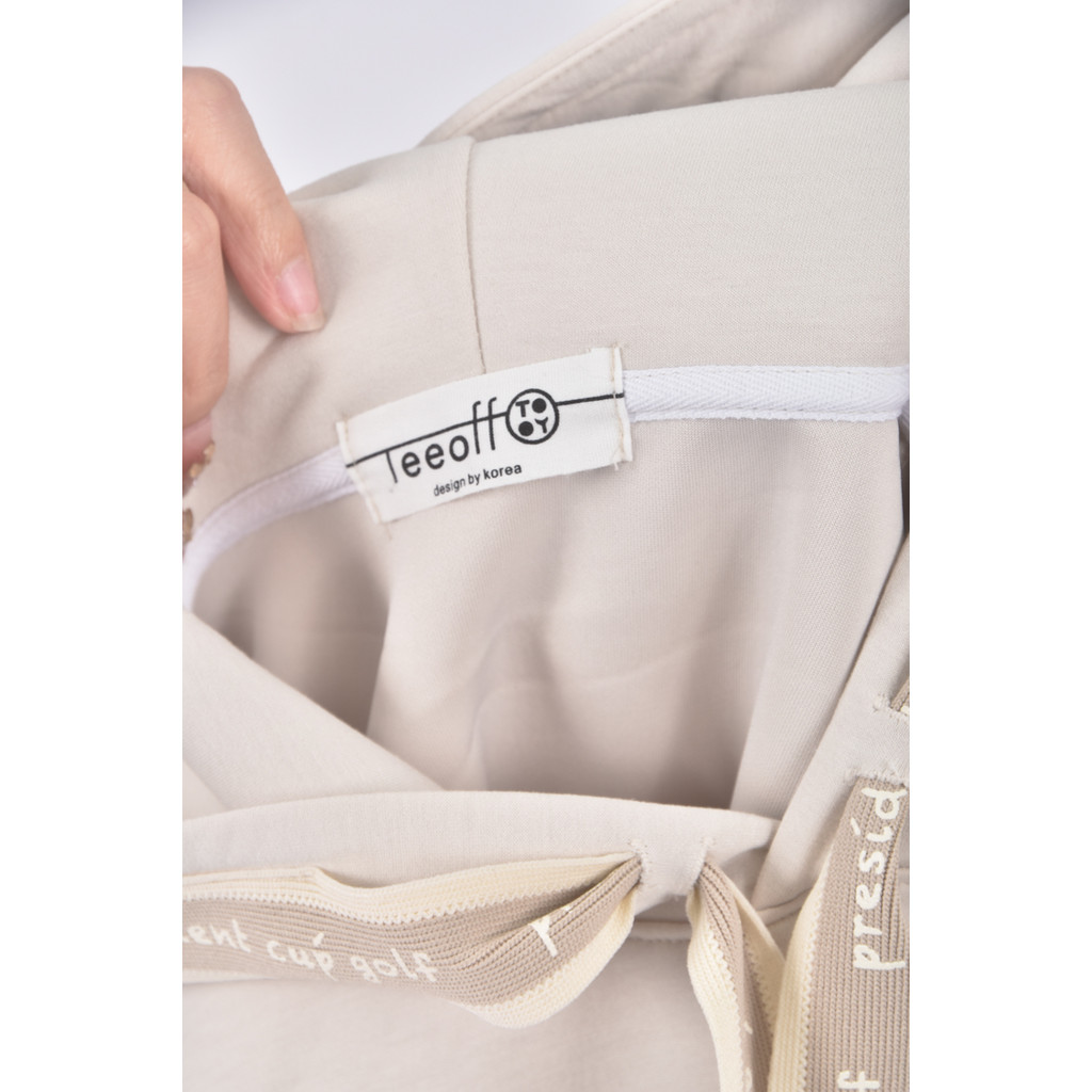 (XL) teeoff質感連帽杏色長袖上衣二手衣, , large