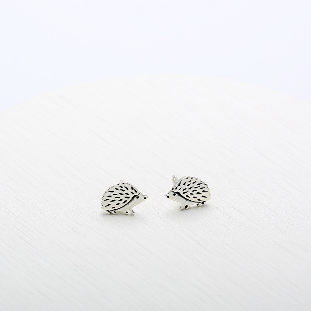【Angel & Me】Cute Hedgehog s925 sterling silver earrings Birthday gift, , large