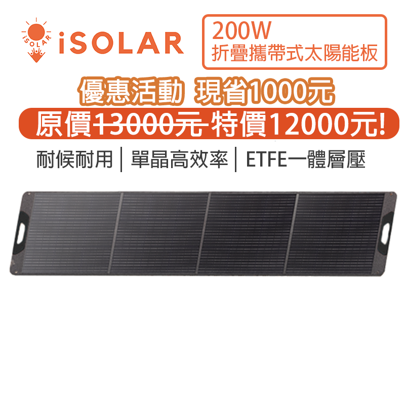 【iSOLAR】200W Foldable solar panel