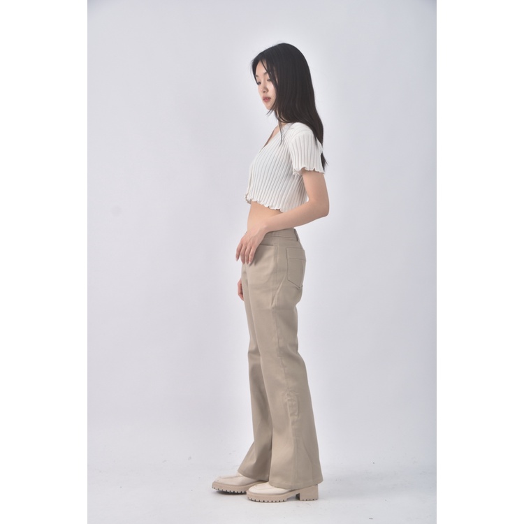 (XL) la chambre dine質感棉質杏色長褲二手衣, , large