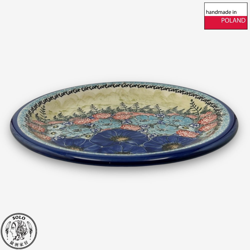 【SOLO Vintage】Cerraf Polish Pottery 26cm Dinner Plate Song of Wildflowers Series Made in Poland, , large