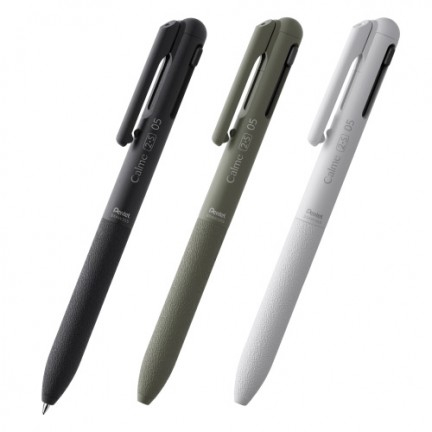 飛龍PENTEL Calme靜暮 三用輕油性筆-0.5mm黑+紅+自動鉛筆(XBXAW355)白桿, , large