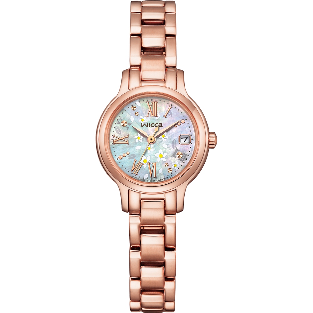 CITIZEN 星辰 Wicca 茉莉花太陽能女錶-24mm 禮物 KH4-963-21, , large