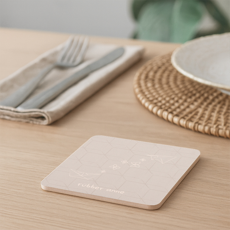 【怪獸】rubber anne 10秒頂吸 軟式珪藻土吸水杯墊 花磚系列 (10x10cm) -2D童趣, , large